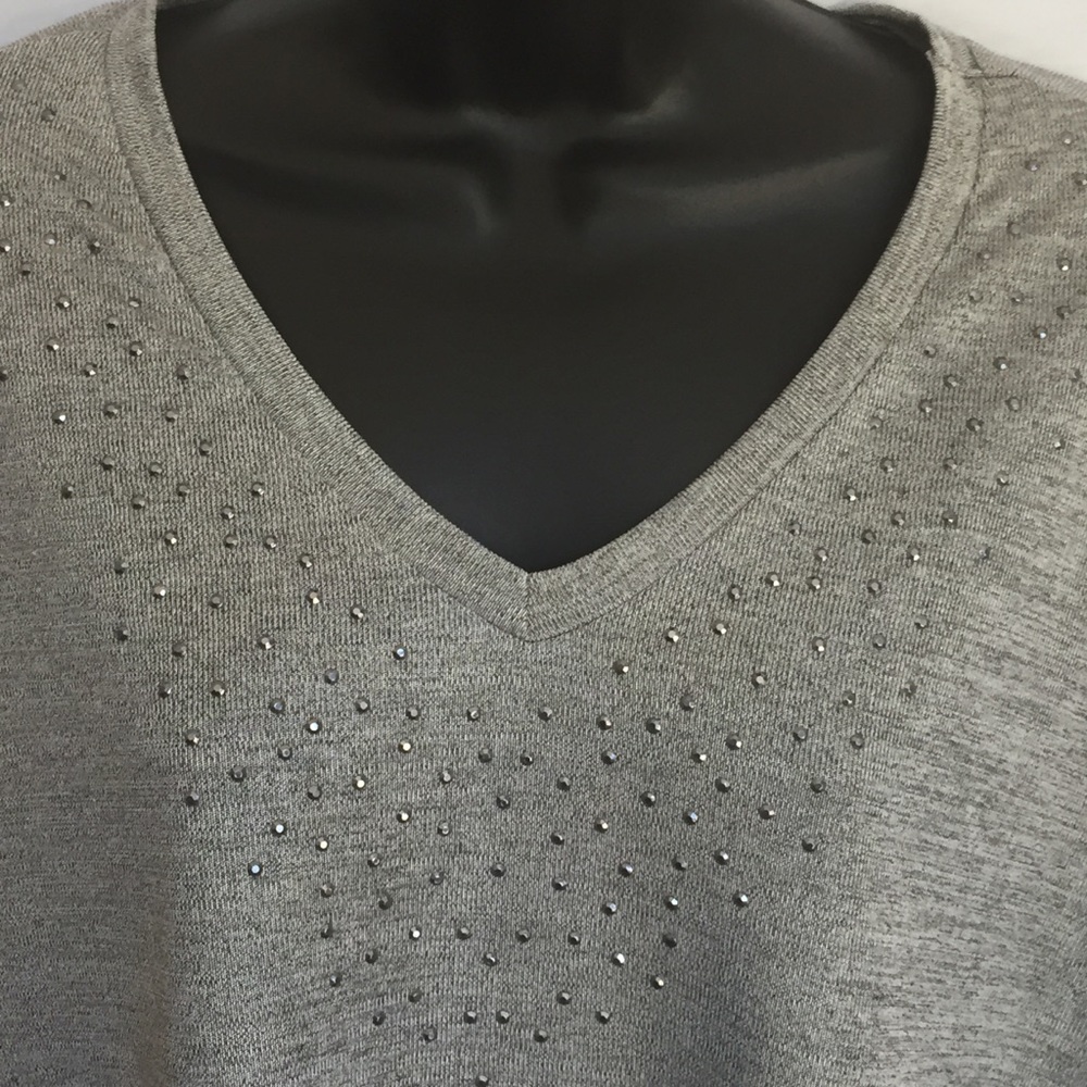 Como Blu Plus Size Knit Top Color Gray. - Picture 2 of 8